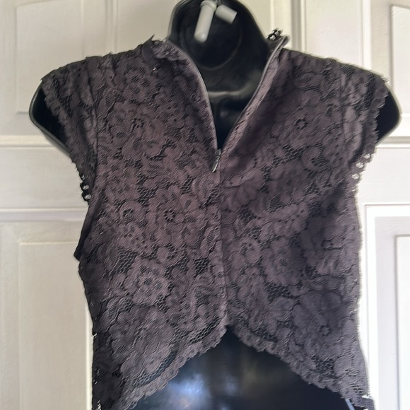 H&M BLACK OPEN BACK SHEER LACE DRESS SIZE 4 - Picture 6 of 16